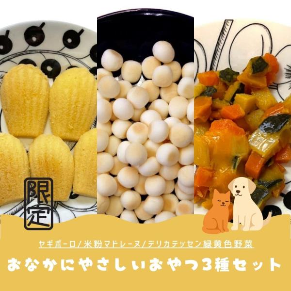 ※同梱不可 初回限定 1,100円ポッキリ 送料無料 おなかに優しいおやつ3個セット プレミアム ヤギミルクボーロ/米粉マドレーヌ/デリカテッセン緑黄色野菜