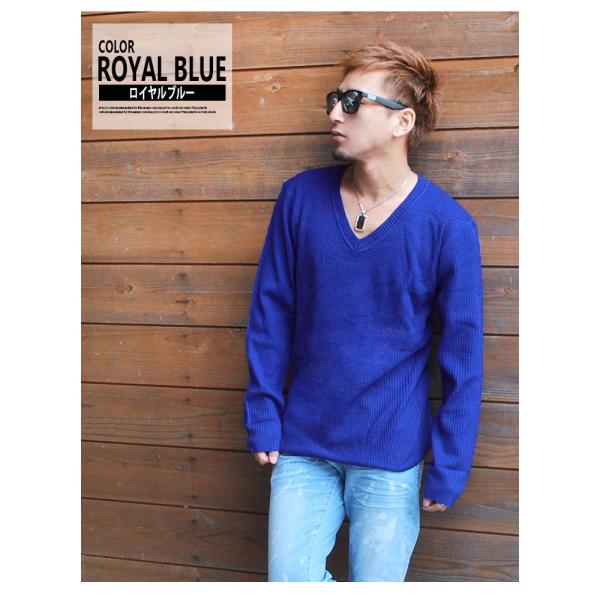 ニット Bitter ニットソー Vネック セーター メンズ 無地 ボーダー ロンt メンズ リブ 青 ロイヤルブルー ブラック 黒 白 ホワイト ネイビー ビター Buyee Servicio De Proxy Japones Buyee Compra En Japon