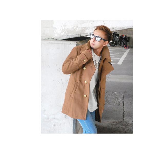 ピーコート Pコート Bitter メンズ コート 無地 ジャケット 白 ホワイト キャメル ビター メルトン ウール ロング丈 ロングコート 送料無料 Buyee 日本代购平台 产品购物网站大全 Buyee一站式代购 Bot Online