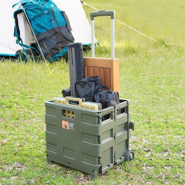 フォールディングキャリーワゴン 折り畳み カート グリーン ブラック