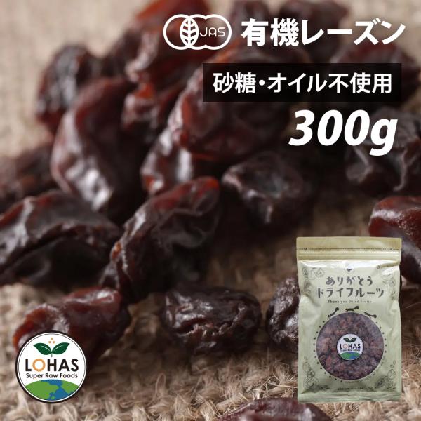 オーガニック レーズン 300g オイル不使用 有機JAS認証  無添加 ローフード食材 アメリカ産 お菓子作り おつまみ