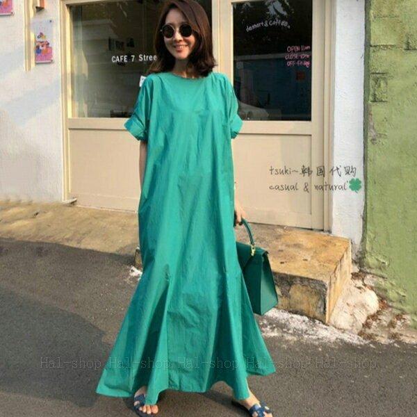 ワンピース レディース 半袖 ゆったり 春夏 ワンピ ロングワンピース ロング シンプル 無地 着痩せ きれいめ Ltt7654 Lohas Hal Shop 通販 Yahoo ショッピング