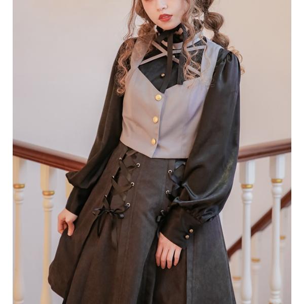 ロリータ ゴシック Dolly ゴスロリ 長袖 ブラウス クラロリ ゴスロリ クラシカル ブラウスのみ Loli1686 Luxury ラグジュアリ コスプレ衣装 Delly ゴシック タック アーミー