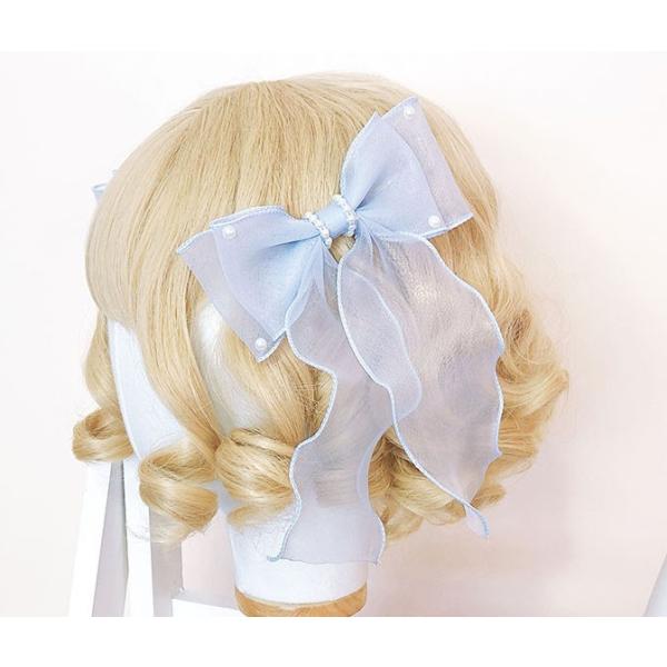 ロリータ 海色 ヘアリボン 一個販売 クリップ 透け感 リボン レース ヘアアクセサリー 甘ロリ 春夏 夏物 ロリータ小物 Loli1755 Buyee Servis Zakupok Tretim Licom Buyee Pokupajte Iz Yaponii