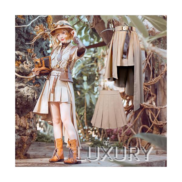 スチームパンクスカート2枚セット Steampunk 2way カーキ 春夏 春夏 レイヤード ゴスロリ ゴスロリ ロリータファッション コスプレ衣装 Loli2134 Luxury ラグジュアリ