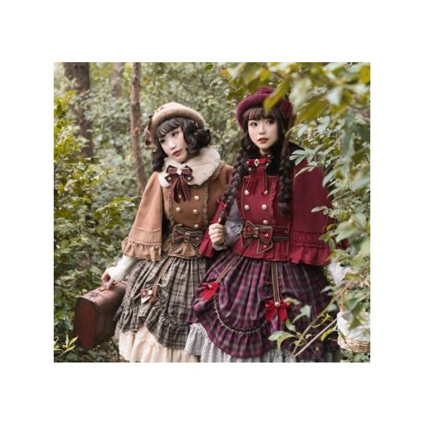 ロリータ服 ポンチョコート3色 ケープコート アウター ウール ファー