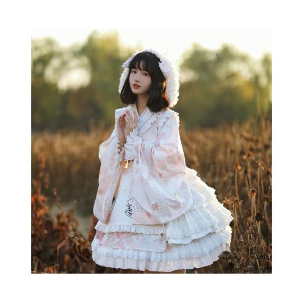 BODY LINE 和風ロリータ 姫袖 着物 パンツドレス 和柄 BODY LINE 和風ロリータ 姫袖 着物 パンツドレス 和柄