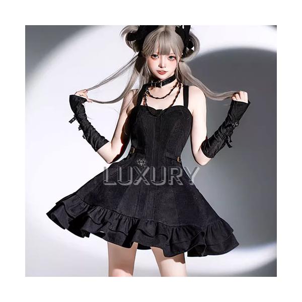 スチームパンク steampunk ジャンパースカート のみ パイソン柄 デニム