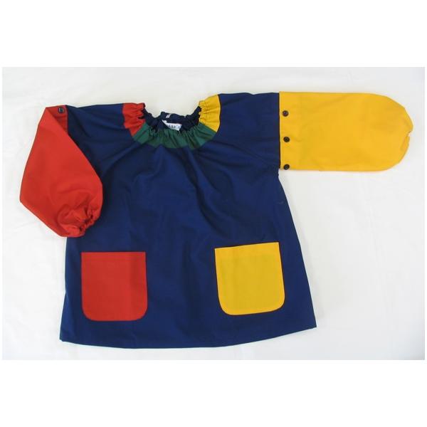 スモック 入園 入学 子供用 園児 125cm・130cm カラフルスモック キッズスモック こども 幼稚園スモック キッズ 幼稚園 保育園 お稽古 子供スモック（詳細）●カラー：紺地　袖部分は赤・黄色●素材：ポリエステル65%・綿35%●...