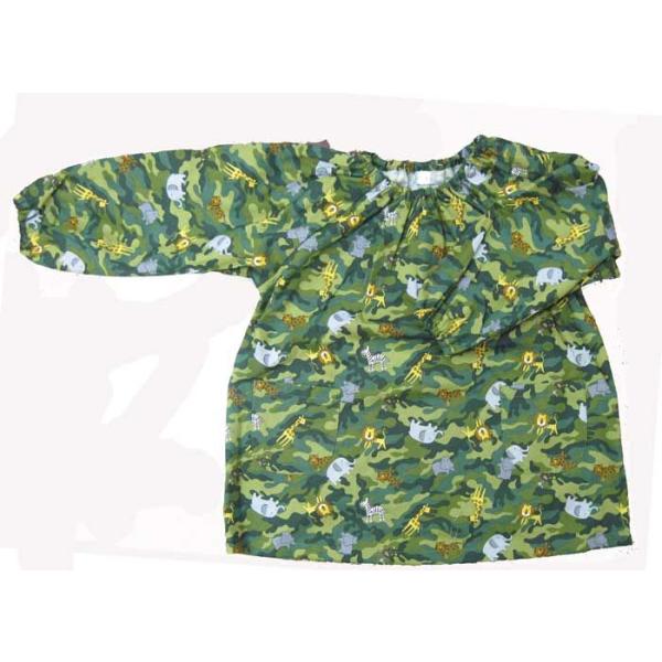 スモック 園児　幼児(迷彩×動物柄)長袖　入園　入学　幼稚園　保育園　小学校(詳細)●カラー：迷彩×動物柄●素材：綿100％●サイズ：120cm(着丈約55cm）●ポケット左右2つ付き●日本製スモック 【園児・幼児】(迷彩×動物柄)長袖　入...