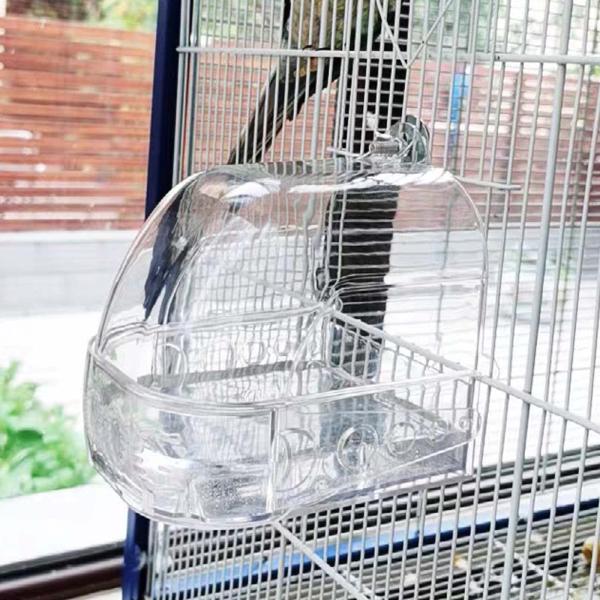 Emoi 鳥用水浴び容器 バードバス ケージ 固定 鳥用品 浴槽 丈夫 水漏れを防ぐ 文