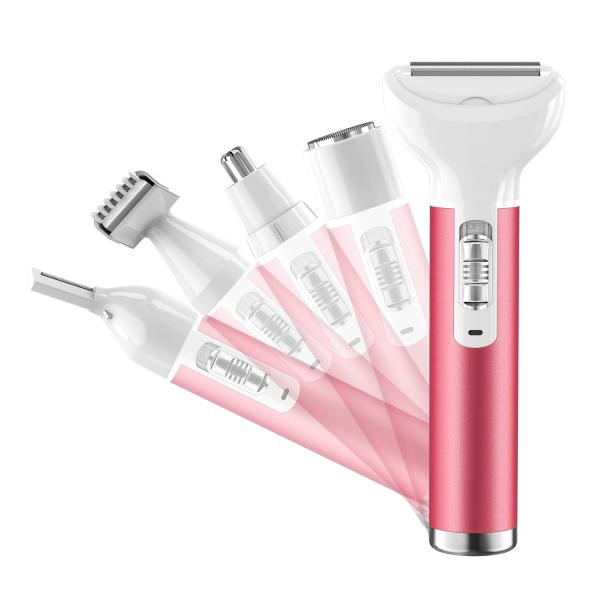 【脱毛スタッフのプロが推薦】電気 シェーバー 女性 レディース vio 専用 USB充電式 1台5役 眉毛 鼻毛カッター 多機能 電動 ムダ毛処理 顔 脇 腕 ビキニライン 背中 足 全身用脱毛器 水洗い可能 携帯に便利【5In1 電気 シ...