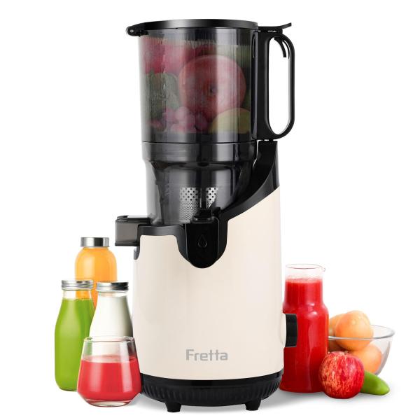 Fretta ジューサー 13cm広い投入口 1.8L大容量 スロージューサー