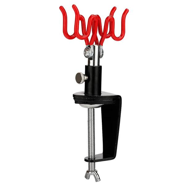 CURE(キュア) エアブラシスタンド エアブラシホルダー エアブラシハンガー 2本掛け 360度回転 T10エアブラシが一度に2本掛けられる万能ハンガーです。コンパクトな設計で場所を取らず、固定台とハンガー接続部は高さの調節が可能。ホルダ...