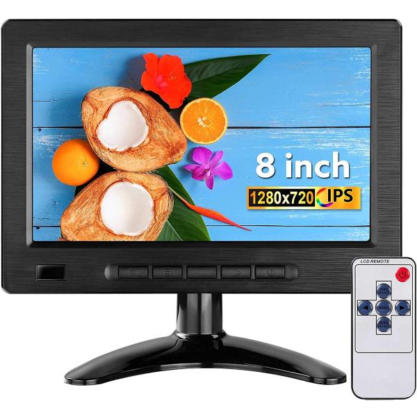 8インチモニター 小型モニター Eyoyo HD1280x720 小型ディスプレイ 16:9 HDMIモ