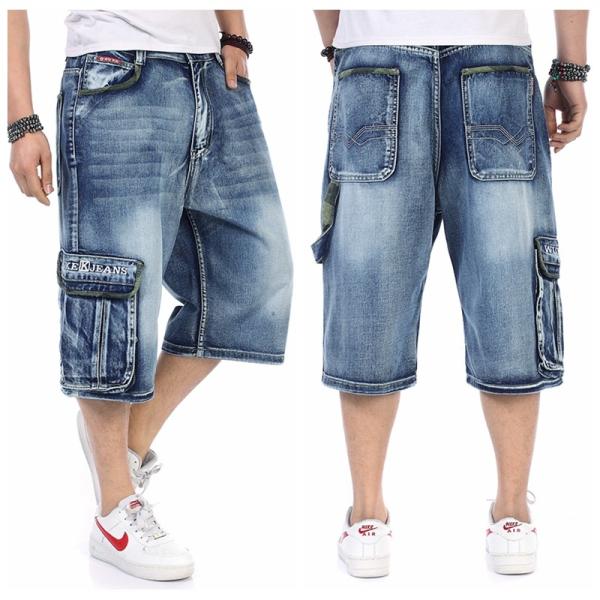ハーフパンツ デニムショーツ バギーパンツ スケーター 涼しい メンズ