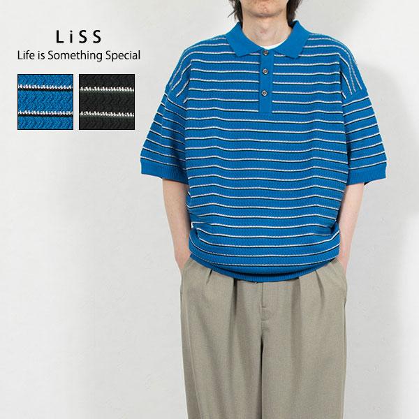 LiSS（リス） ボーダー ポロシャツ 半袖ニット サマーセーター BORDER