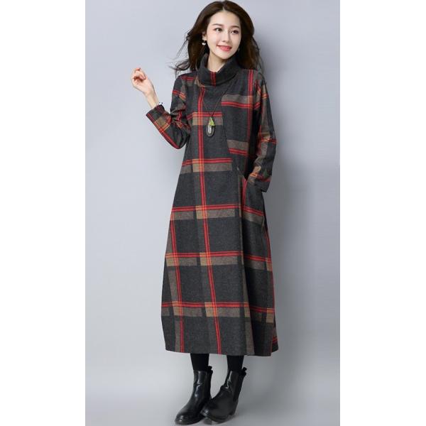 ワンピース チュニック ロング丈 マキシ丈 長袖 秋冬新作 レトロ タートルネック チェック柄 トップス ワンピ 長袖カジュアル ファッション 体型カバー Buyee Buyee Japanese Proxy Service Buy From Japan Bot Online