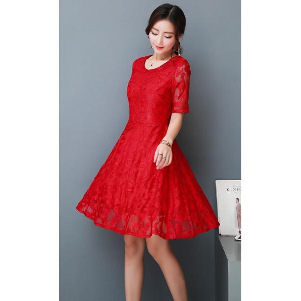 ワンピース ショート丈 五分袖 春 ひざ上丈 総レース パーティードレス デート パーティー 二次会 フォーマル プチプラ ひざ丈 花柄 赤 青 黒 大きいサイズ Buyee Buyee 提供一站式最全面最专业现地yahoo Japan拍卖代bid代拍代购服务 Bot Online