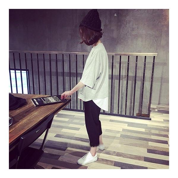 トップス ｔシャツ 五分袖 無地 レイヤード トップス 重ね着風 ボックスt 切りっぱなし レディース 大人 春夏 夏 通学 カジュアル着 送料無料 ビッグｔ Buyee Buyee Japanese Proxy Service Buy From Japan Bot Online