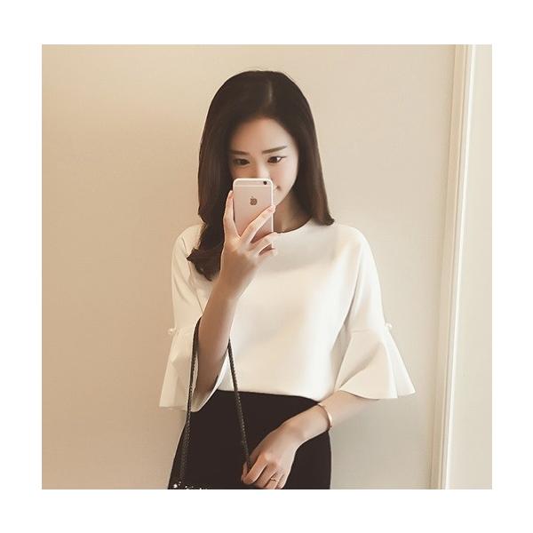 トップス ブラウス 五分袖 パールつき 袖口フレア オフィス シフォンブラウス インポート 冬服 春服 レディースファッション ドレス 結婚式 デート 通勤 通学 Buyee Buyee 日本の通販商品 オークションの代理入札 代理購入