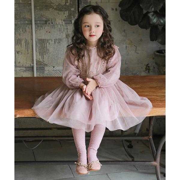 ワンピース キッズ 子供服 女の子 スカート チュールドレス シフォン レトロ プリンセス 子供ドレス 長袖 演奏会 七五三 発表会 結婚式 90-150cm 送料無料