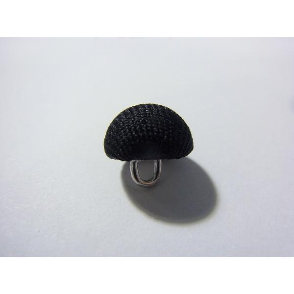 ぽっこりクルミボタン　黒　綿布帛生地　10ｍｍ　8個セット