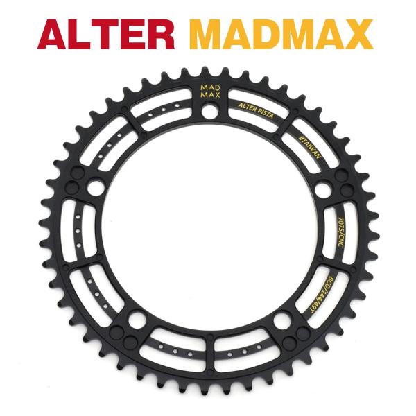 ALTER MADMAX チェーンリング 49T 厚歯 ピストバイク 自転車 カスタム ブラック シルバー