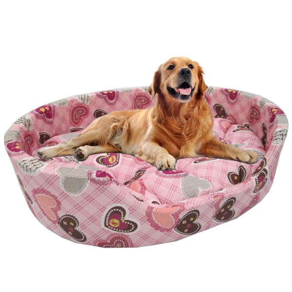 ペットベッド　ＬＬサイズ　大型犬用　日本製　ハート柄　ピンク　ペットソファー　ふんわり　洗える 犬用ベッド 国産 ネコ用ベッド 綿100％　
