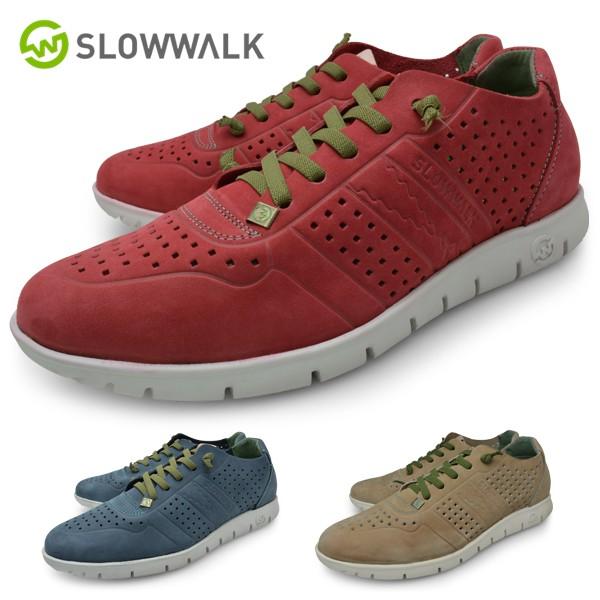 スローウォーク スニーカー メンズ 赤 茶色 青 本革 M Longpshoe 通販 Yahoo ショッピング