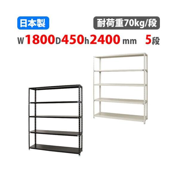 キタジマ スチールラック 幅180×奥行45×高さ240cm 5段 70kg/段 キタジマ スチールラック 幅180×奥行45×高さ240cm 5段 70kg/段