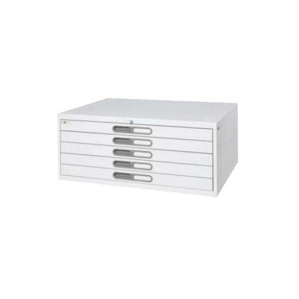 法人限定  マップケ−ス A1判 5段 図保管庫 鍵付 マップ収納 マップキャビネット スチールキャビネット 図面ケース オフィス家具 事務所 A1-5W