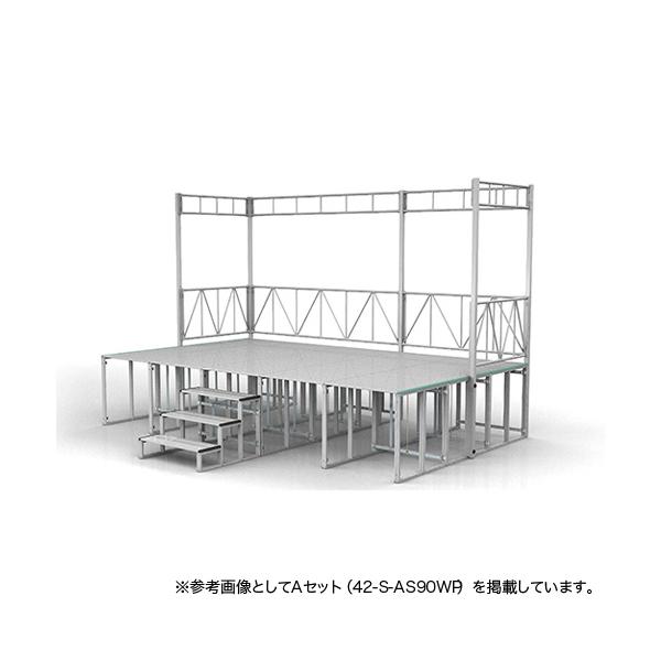 設営・撤去が簡単な折りたたみ式アルミステージセット！工具がいらず、装着の蝶ネジを絞め、天板をのせるだけの簡単組立！パックパネル付きタイプのステージです。錆に強く、床を傷つけないので屋内でも屋外でも安心してご使用いただけます。折りたたんで収納...