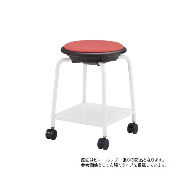 オカムラ（okamura） スツール ホワイト脚 ビニールレザー張り