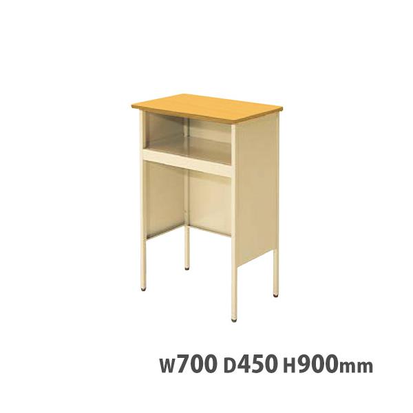 シンプルでどんなお教室にもマッチする教卓です。商品番号59-YKN-10-ST2G組立状態お客様組立の商品（新品）サイズ外寸：幅700×奥行450×高さ900mm仕様表面材：メラミン化粧板芯材：繊維板＋合板棚板・パネル：鋼板、粉体塗装 脚部...