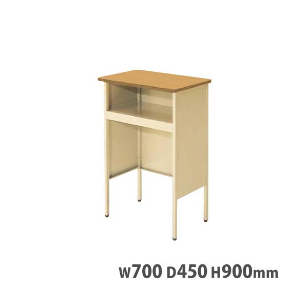シンプルでどんなお教室にもマッチする教卓です。商品番号59-YKN-10-STHG組立状態お客様組立の商品（新品）サイズ外寸：幅700×奥行450×高さ900mm仕様表面材：メラミン化粧板芯材：繊維板＋合板棚板・パネル：鋼板、粉体塗装 脚部...