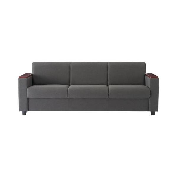 ふっくらしたクッションで、包み込まれるような優しい座り心地が魅力のソファ。ソフトな肌触りの丸みを帯びたクッションを採用しています。肘掛け部分のウォルナット調天板がアクセントに。高級感を感じさせます。商品番号ARE-2683F組立状態完成品（...