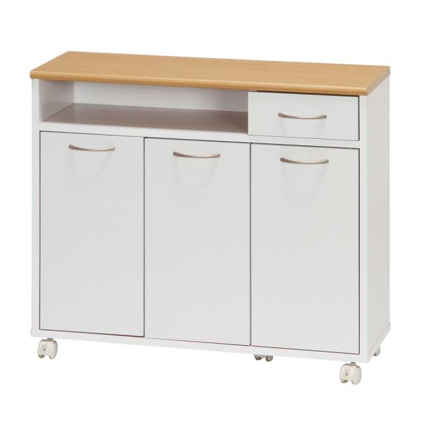 木目調天板とホワイトのバイカラーが特徴的な木製ミニキッチンカウンターです。天板は汚れに強いPVC加工で拭き取りやすく、耐久性にも優れています。シンプルなデザインでどんなインテリアにも馴染みます。商品番号F2019-1021-01組立状態お客...