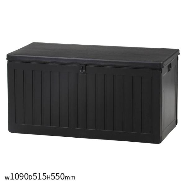 ブラックに木目模様のデザインで、ポリタンク収納やゴミ箱としてもご使用いただけます。蓋上の耐荷重は100kgでベンチや腰掛けとしてもお使いいただけます。真空成型されたプラスチック製なので強度を保ちながらも軽く、水にも強い仕様です。蓋は鍵で施錠...