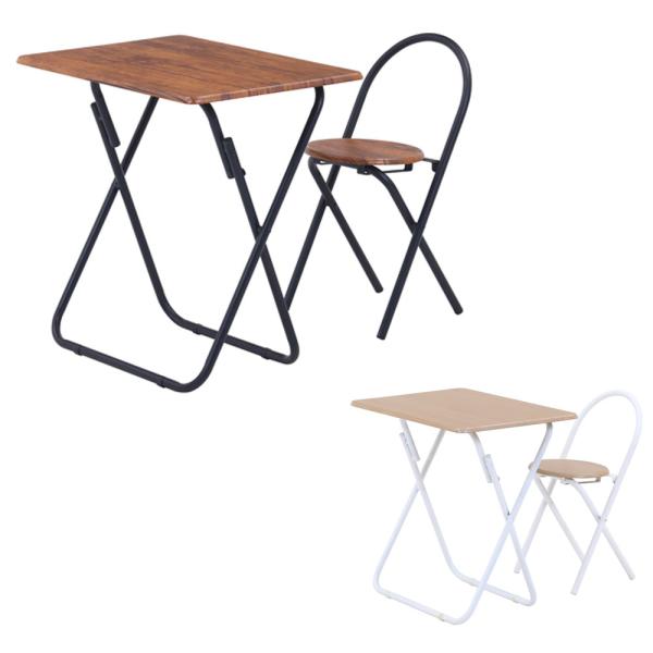 折りたたみが可能なテーブル＆チェアセットです。カラーは使用シーンに合わせてブラウンとホワイトからお選びいただけます。使用しない時にはコンパクトに収納できるので、一人暮らしや子供部屋などで活躍します。商品番号FTH3013組立状態完成品（新品...