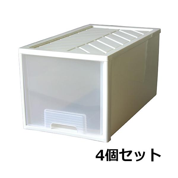 使いやすいサイズの深型衣類収納ケース4個セット。会社内での制服や作業着など備品管理の収納に最適です。幅は一般的な引き出しケースよりもコンパクトな36cmタイプで、幅78cm以下の狭めの押入れでも2個並べてご使用いただけます。商品番号HK-4...