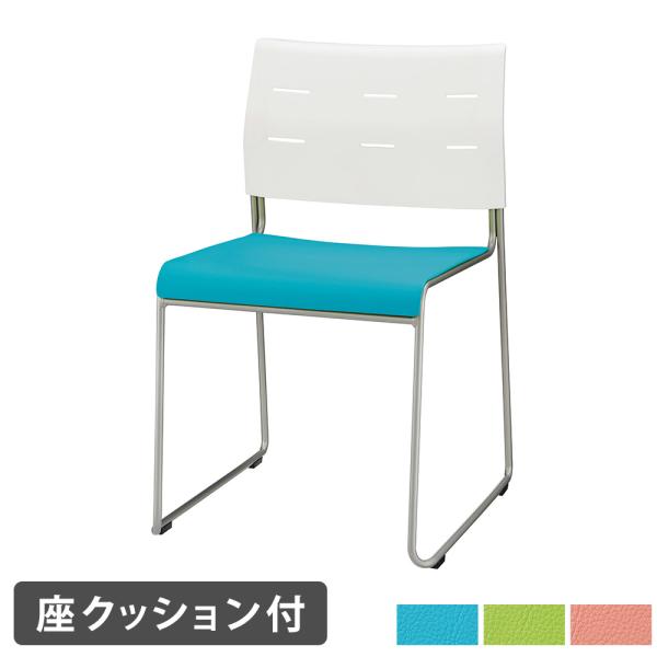 会議用チェア　4台セット　ベージュ　ビニールレザー　ライオン製No.640S　スタッキングチェア ライオン事務器 法人限定 スタッキングチェア No.726NS-WS レザー張り