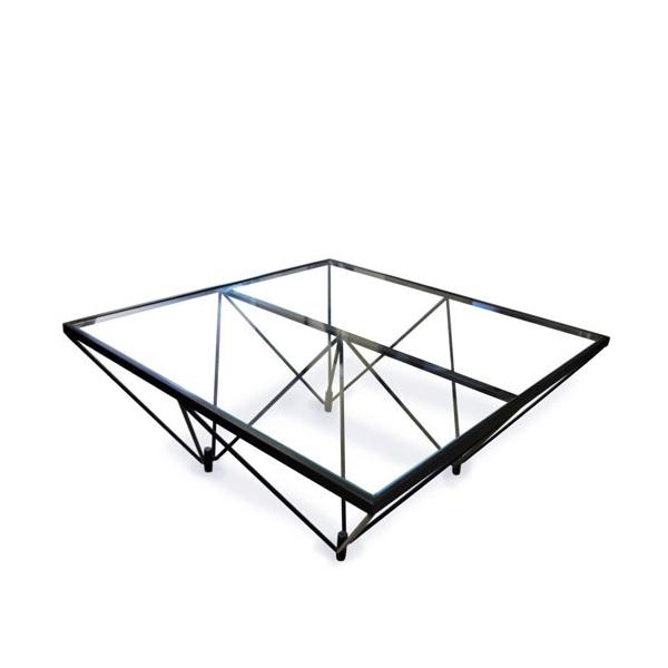 ルネセイコウ 法人送料無料 ガラステーブル 幅800×奥行800×高さ350mm