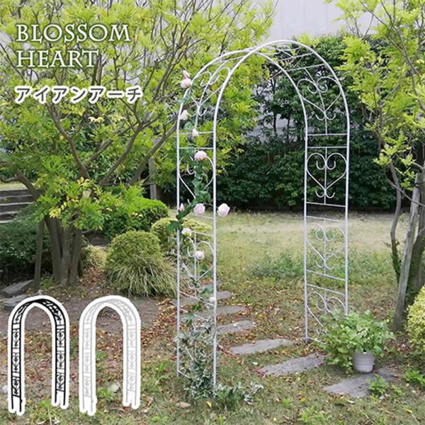 ガーデンアーチ 幅1145×奥行380×高さ2330mm アイアン アーチ フラワーアーチ バラアーチ 入口 庭 ガーデン エクステリア 植樹 花 ロココ調 おしゃれ IA-BH005