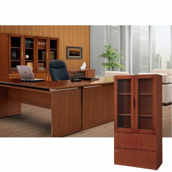 引き取り限定　引き出し付き本棚　キャビネット 生興 書棚 引出しタイプ 本棚 役員用 役員用家具 収納庫 ガラス戸 VP