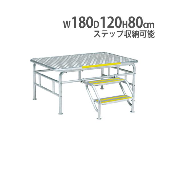 コーナー曲線の安全に配慮した設計！天板にはボルト類が一切出ていない安全に配慮した設計です。ステップ幅は67.5cmのワイドタイプで、すべり止めシール付きです。ステップは使用しないときには収納が可能です。教育施設やスポーツ施設で活躍します。商...
