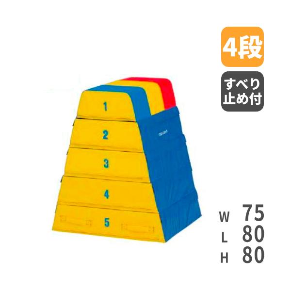 子供の恐怖心を和らげるソフトタイプ！やわらかな感触が「できそう！」の気持ちを引き出す跳び箱です。安定感にもこだわった低重心設計です。各段はマジックテープで固定でき、裏面にすべり止めが付いています。幼児や小学校低学年の児童に最適な跳び箱です。...