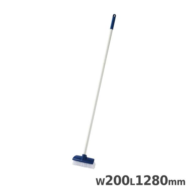法人限定  JSデッキブラシ180 山崎産業 幅200×全長1280mm アルミパイプ 組み立て式 デッキブラシ フロアブラシ 床ブラシ 掃除用ブラシ 会社 CL959-000J-MB
