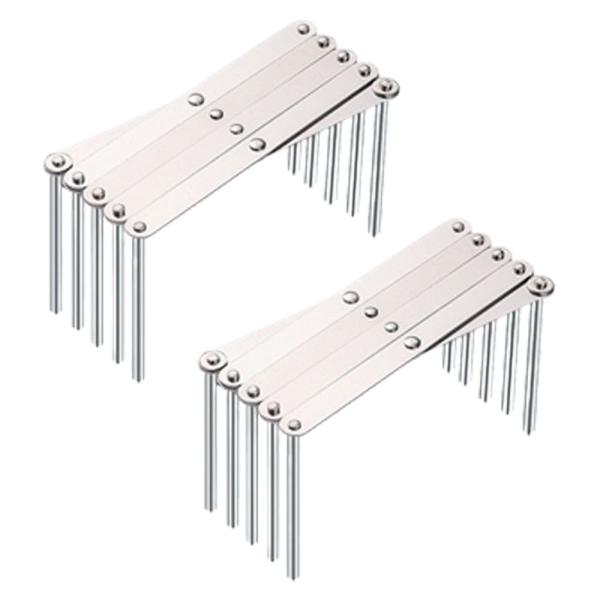 シンク下や食器棚の中で、お皿や鍋蓋が重なって取り出しにくい…サイズがバラバラで収納しにくい…そんなお悩みはありませんか？この伸縮式ディッシュスタンド（お得な2個セット）が、食器や調理器具をスッキリ立てて収納します。◎収納量に合わせて伸縮自在...