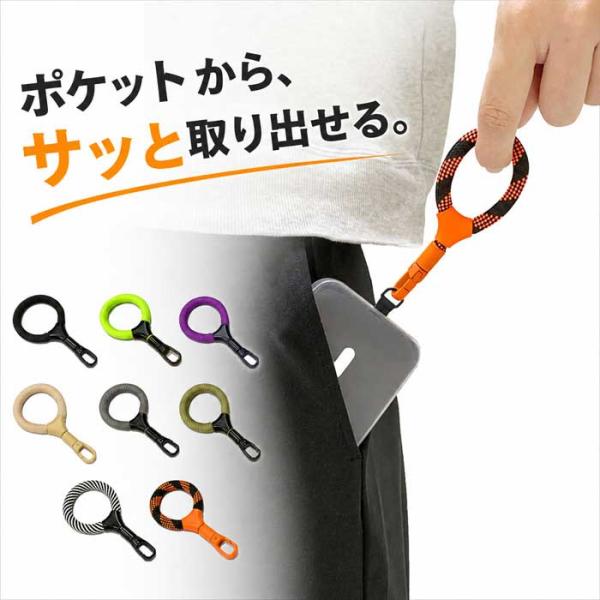【指に通して落下を防ぐ】 フィンガーストラップ スマホ リング 指 ひっかけ 360度回転 落下防止 リングストラップ ストラップホ...